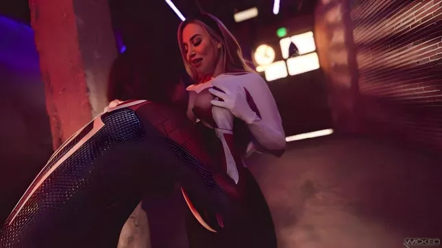 Gwen Stacy Gives Herself In A Pink And Wet Pussy
