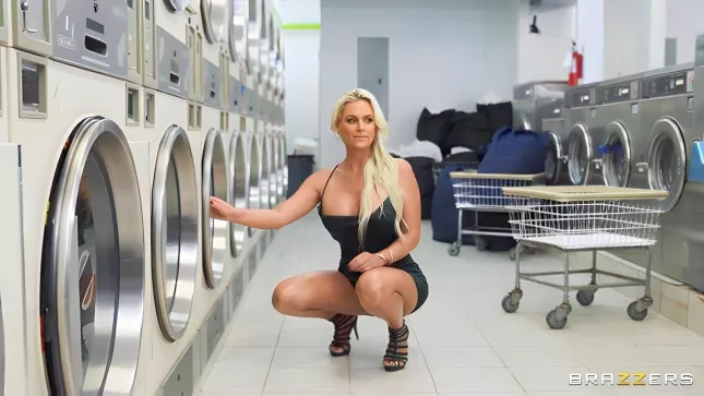 Phoenix Marie In Oil Fucks With A Bald Man In The Laundry Room