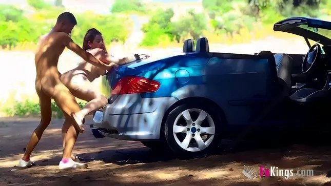 A Pickup Truck In A Convertible Pulls A Curvy And Corrupt Chick