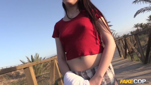 Chick On The Beach Participates In Anal With A Cop