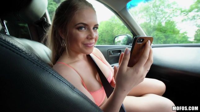 First person sex with a busty bitch in the car